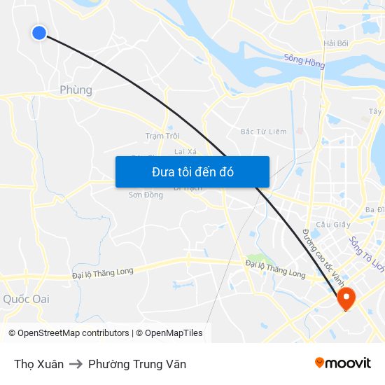 Thọ Xuân to Phường Trung Văn map