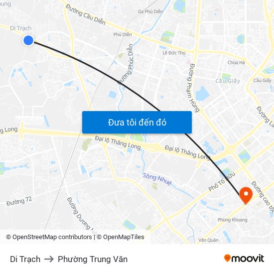 Di Trạch to Phường Trung Văn map