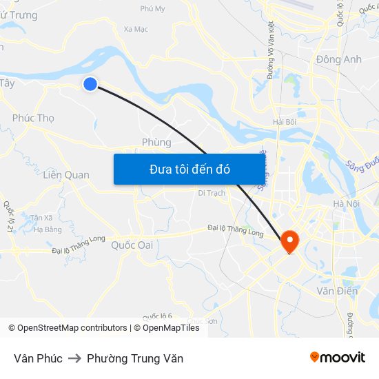 Vân Phúc to Phường Trung Văn map