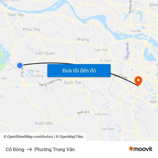 Cổ Đông to Phường Trung Văn map