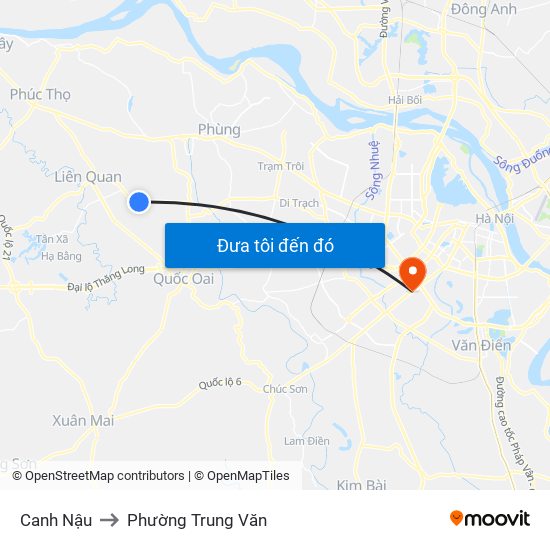 Canh Nậu to Phường Trung Văn map