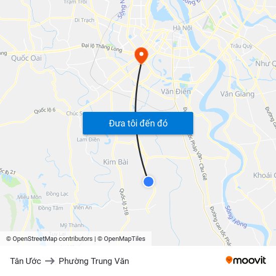Tân Ước to Phường Trung Văn map