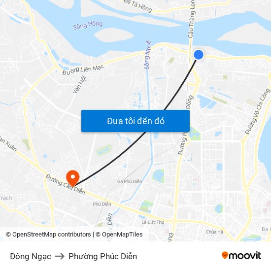 Đông Ngạc to Phường Phúc Diễn map