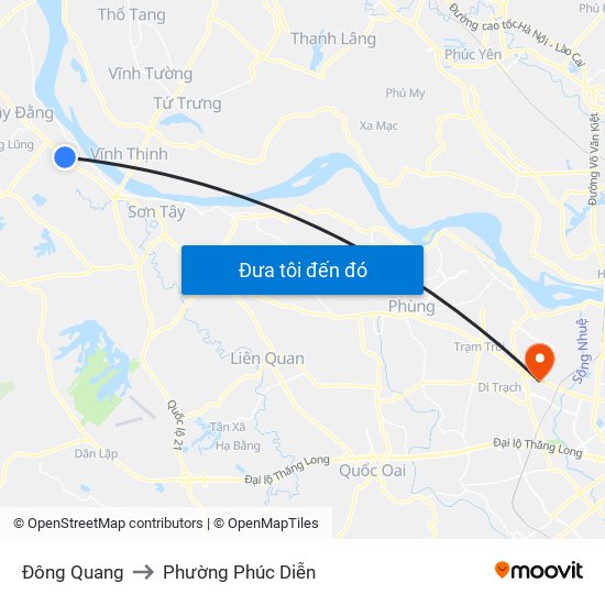 Đông Quang to Phường Phúc Diễn map