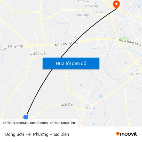 Đông Sơn to Phường Phúc Diễn map