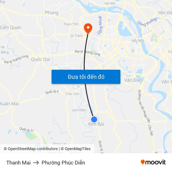 Thanh Mai to Phường Phúc Diễn map