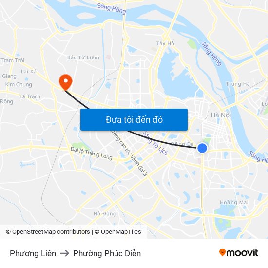 Phương Liên to Phường Phúc Diễn map