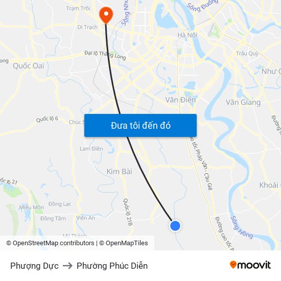 Phượng Dực to Phường Phúc Diễn map