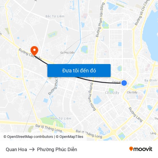 Quan Hoa to Phường Phúc Diễn map