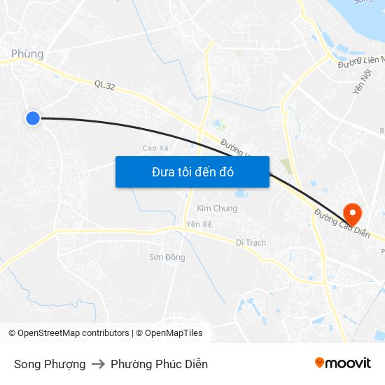 Song Phượng to Phường Phúc Diễn map