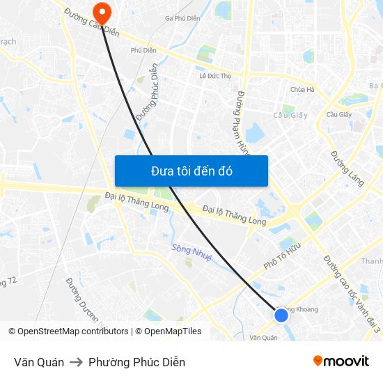 Văn Quán to Phường Phúc Diễn map