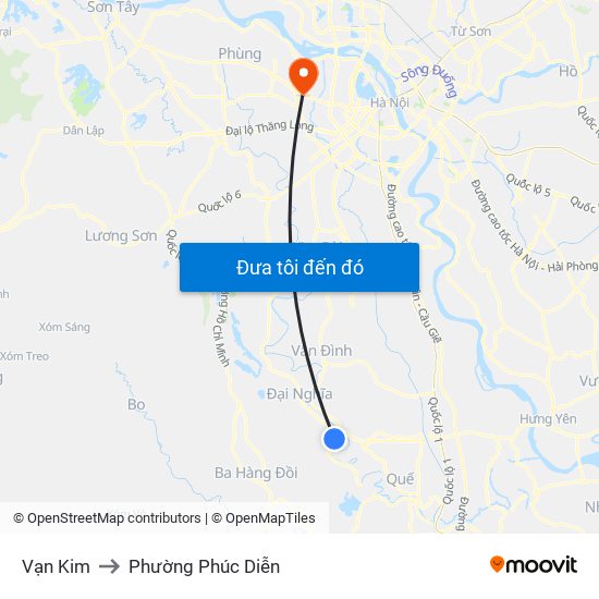 Vạn Kim to Phường Phúc Diễn map