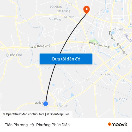 Tiên Phương to Phường Phúc Diễn map