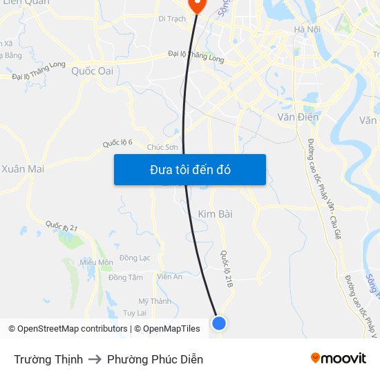 Trường Thịnh to Phường Phúc Diễn map