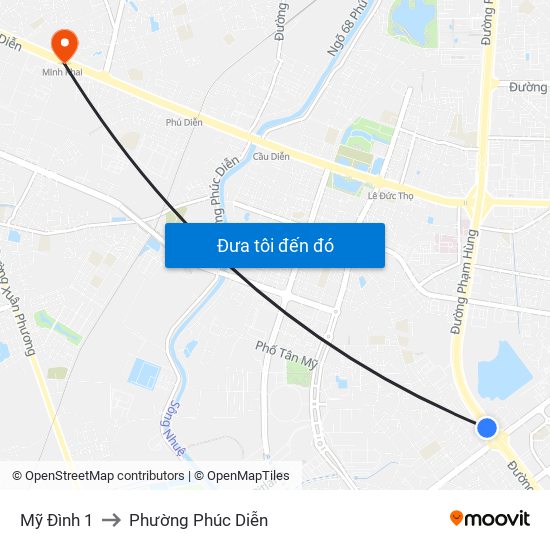 Mỹ Đình 1 to Phường Phúc Diễn map