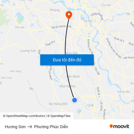 Hương Sơn to Phường Phúc Diễn map