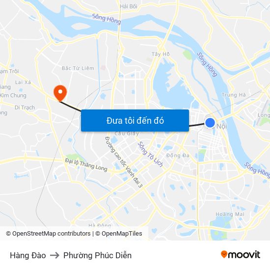 Hàng Đào to Phường Phúc Diễn map