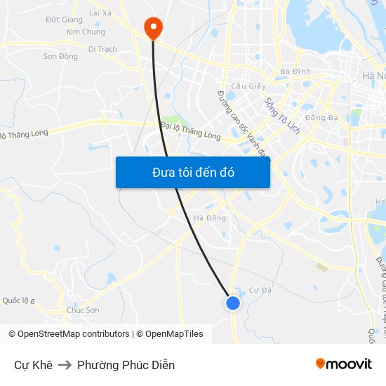 Cự Khê to Phường Phúc Diễn map