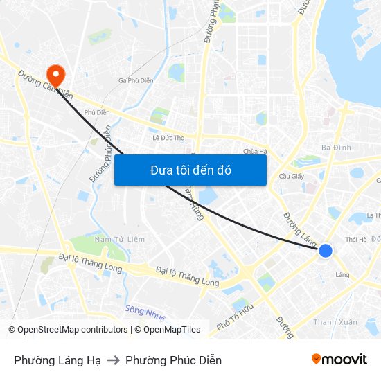 Phường Láng Hạ to Phường Phúc Diễn map