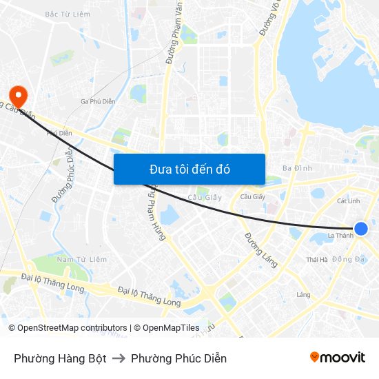 Phường Hàng Bột to Phường Phúc Diễn map