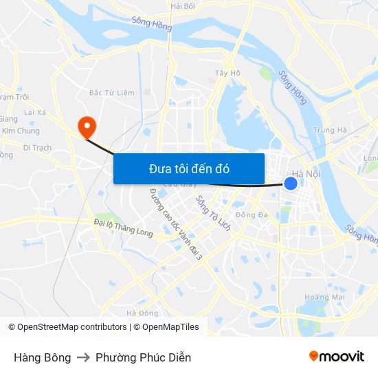 Hàng Bông to Phường Phúc Diễn map