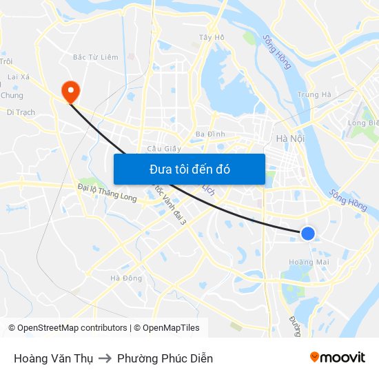 Hoàng Văn Thụ to Phường Phúc Diễn map