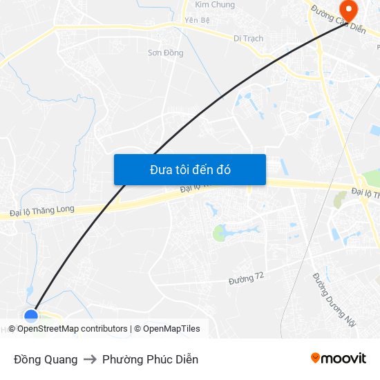 Đồng Quang to Phường Phúc Diễn map