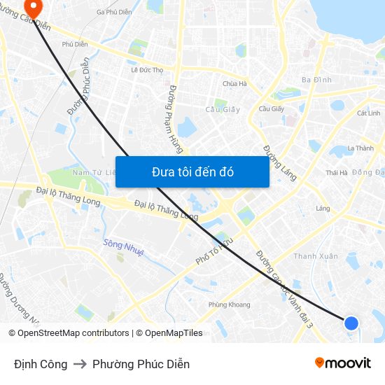 Định Công to Phường Phúc Diễn map