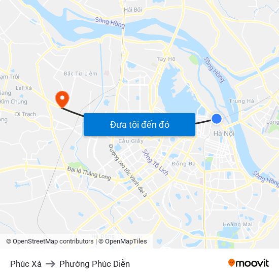 Phúc Xá to Phường Phúc Diễn map