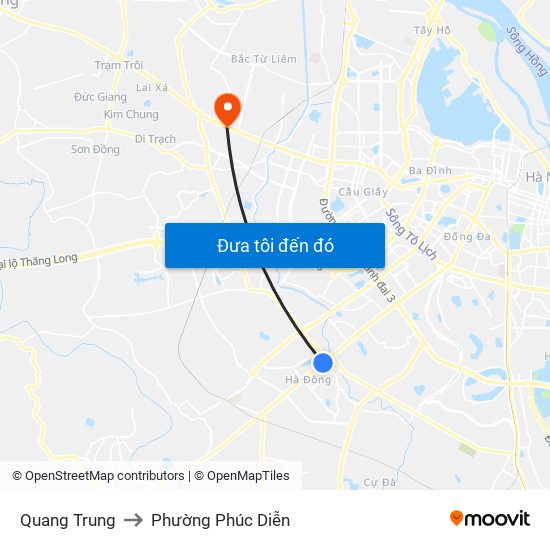 Quang Trung to Phường Phúc Diễn map