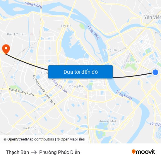 Thạch Bàn to Phường Phúc Diễn map