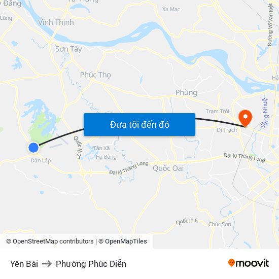 Yên Bài to Phường Phúc Diễn map