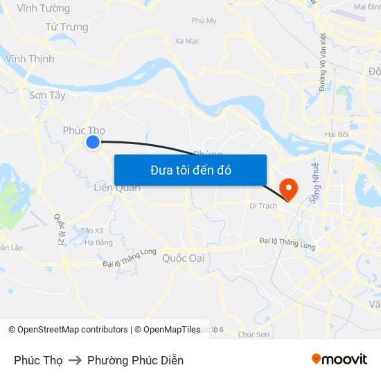 Phúc Thọ to Phường Phúc Diễn map