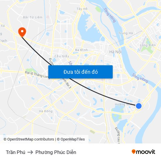 Trần Phú to Phường Phúc Diễn map