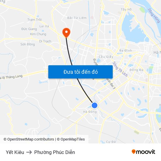 Yết Kiêu to Phường Phúc Diễn map