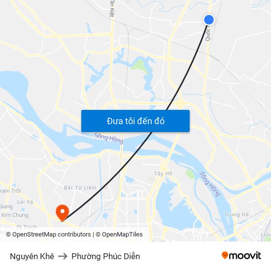 Nguyên Khê to Phường Phúc Diễn map