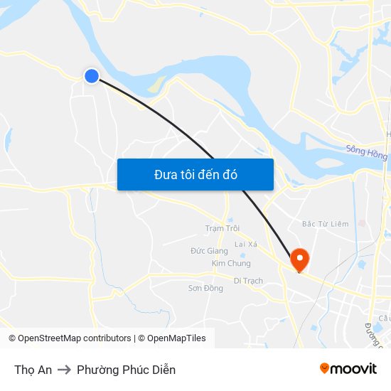 Thọ An to Phường Phúc Diễn map