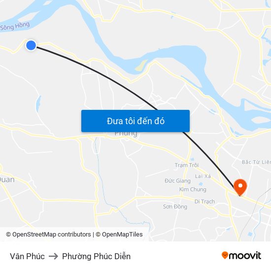 Vân Phúc to Phường Phúc Diễn map