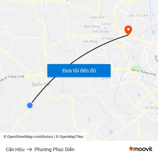 Cấn Hữu to Phường Phúc Diễn map