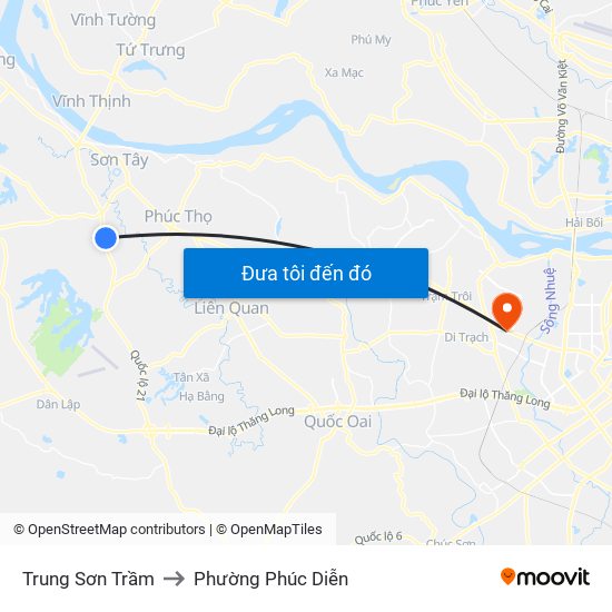 Trung Sơn Trầm to Phường Phúc Diễn map