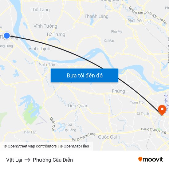 Vật Lại to Phường Cầu Diễn map