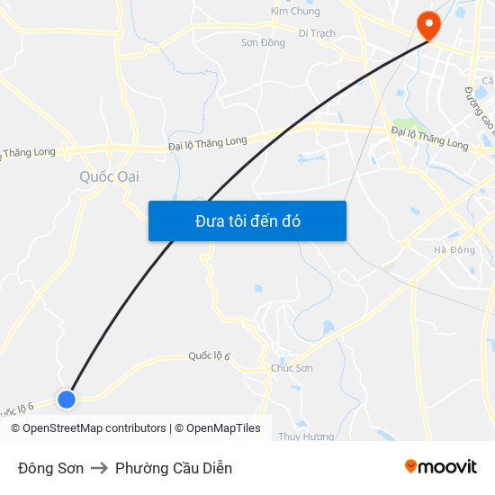 Đông Sơn to Phường Cầu Diễn map