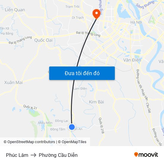 Phúc Lâm to Phường Cầu Diễn map