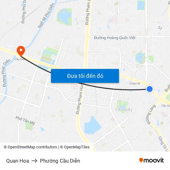 Quan Hoa to Phường Cầu Diễn map