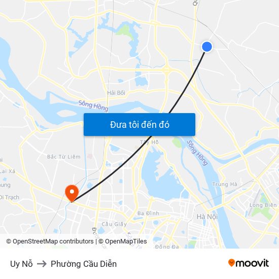 Uy Nỗ to Phường Cầu Diễn map