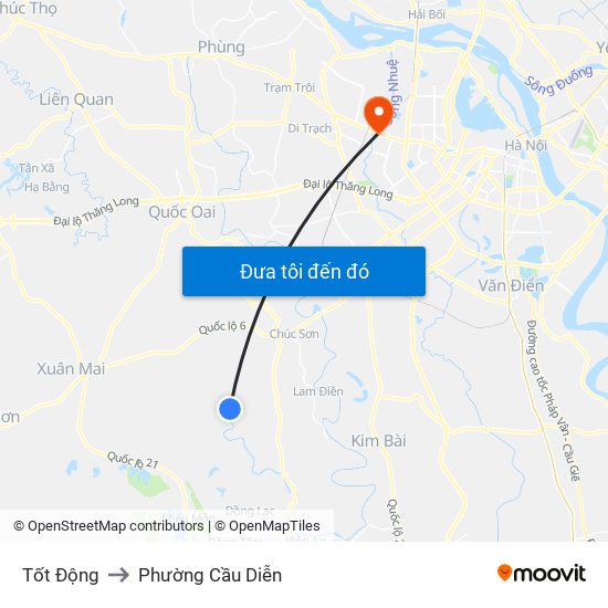 Tốt Động to Phường Cầu Diễn map