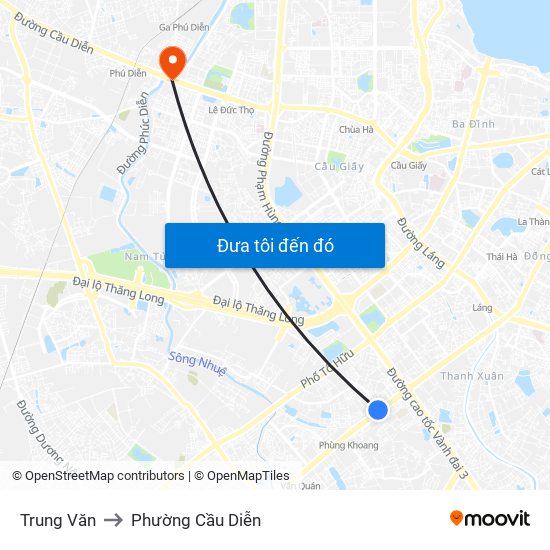 Trung Văn to Phường Cầu Diễn map