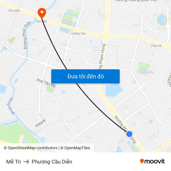 Mễ Trì to Phường Cầu Diễn map