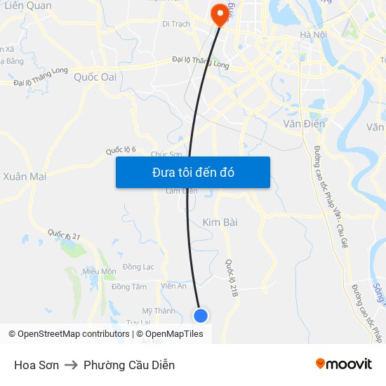 Hoa Sơn to Phường Cầu Diễn map