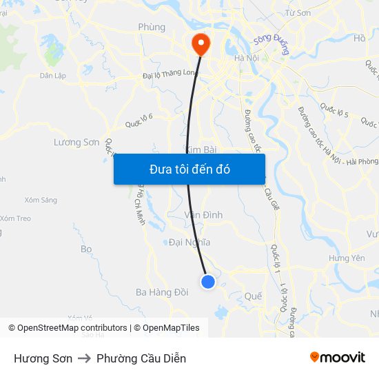 Hương Sơn to Phường Cầu Diễn map